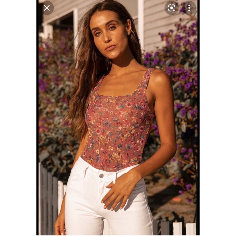 Lulu’s Love in the Garden Floral Mesh Bodysuit